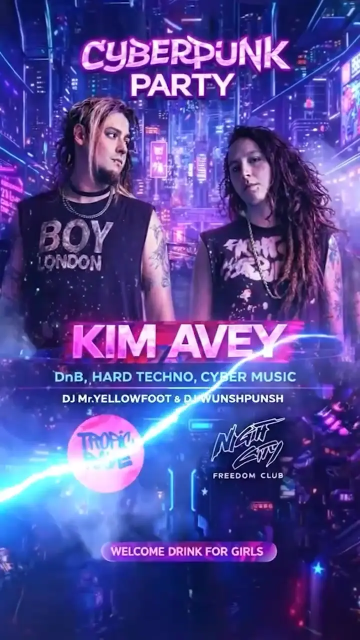 Cyberpunk Party: KIM AVEY — Вечеринка, Night City Freedom Club, Pattaya